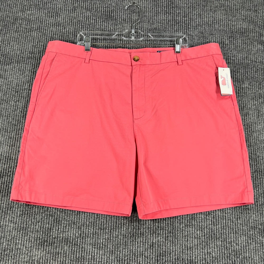 Vineyard Vines Breaker Shorts Mens Size 42 Pink Chino 9" Inseam Stretch New